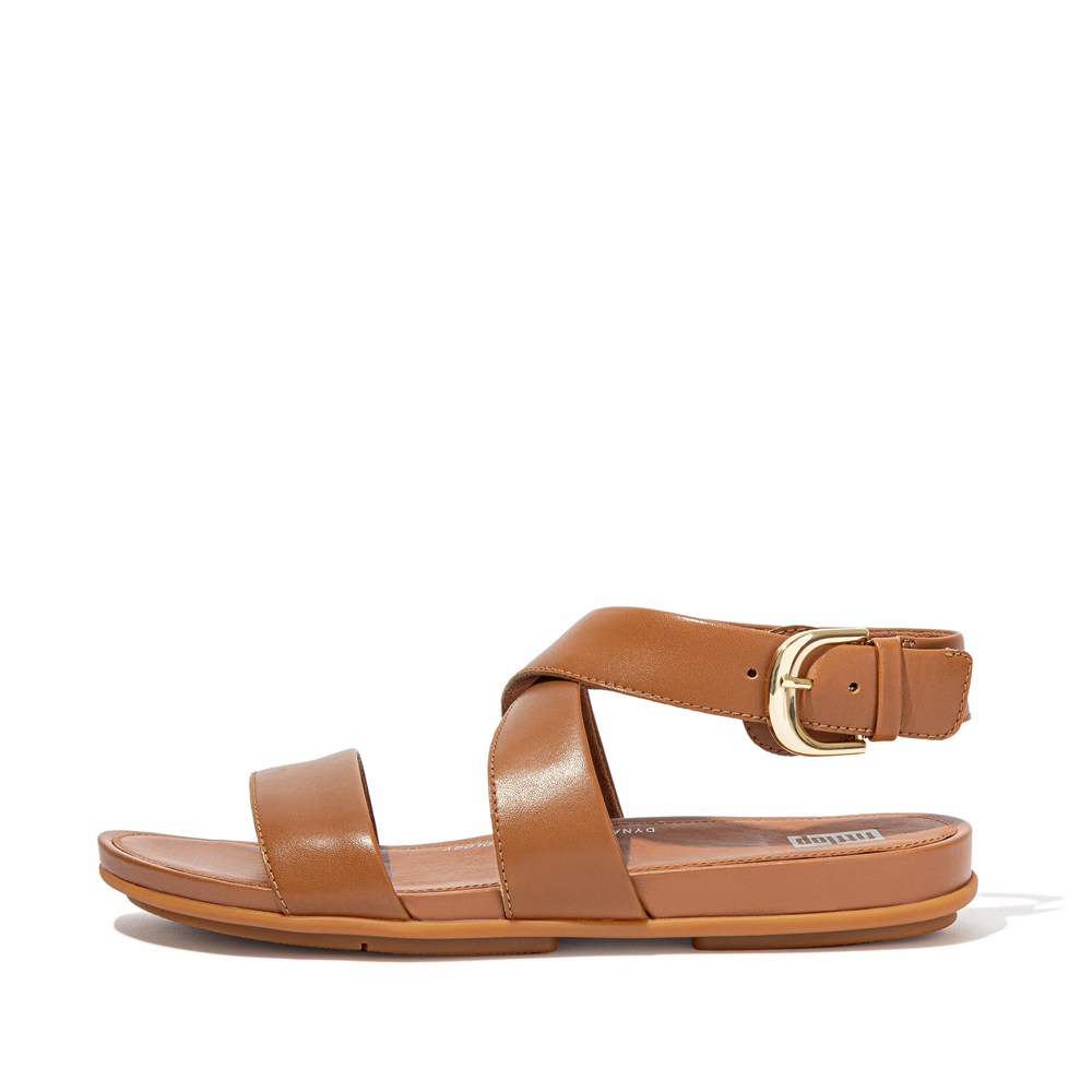 Fitflop Womens Sandals Brown - Gracie Buckle Leather Ankle-strap - 02NDVBXJE